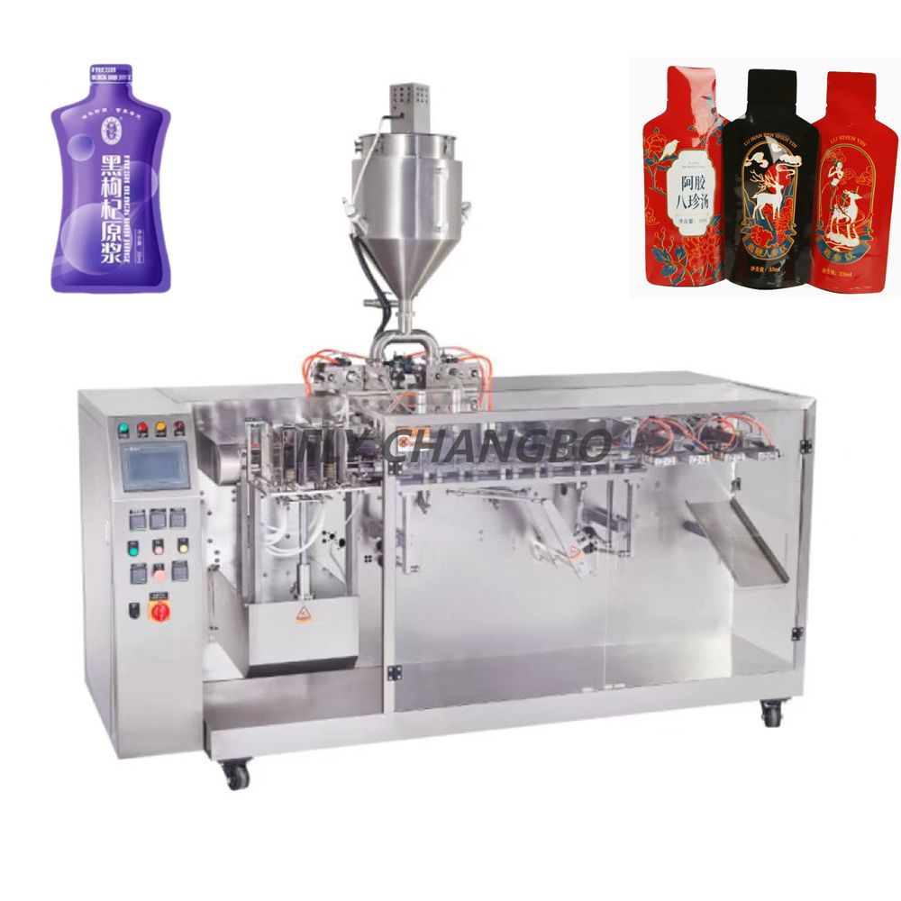  Made in China Special Shape Bottle Shape Pouches Filling Sealing Machine
